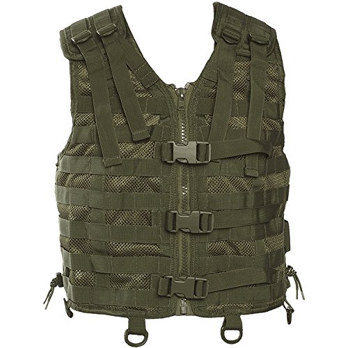 Military Tactical Carrier MOLLE Vest PALS Modular System Airsoft Webbing olive