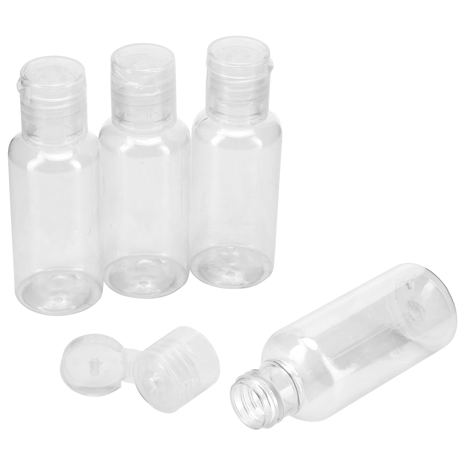 KEILEOHO 80 Botes Rellenables de Viaje Transparentes de 30 ml, con Tapa Abatible, Botellas Pequeñas de Viaje para Rellenar, Recipientes Vacíos para Maquillaje, Muestras