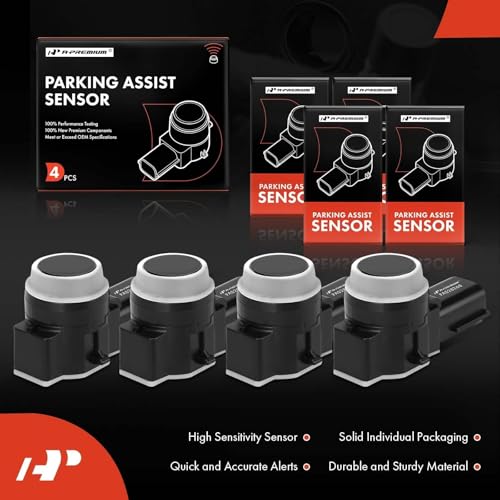 Image of A-Premium 4-PC Reverse Backup Parking Assist Sensor Compatible with Chevy, Cadillac, Buick & GMC Model - Silverado Sierra 1500 2500 3500, Equinox, Traverse, Malibu, Terrain, Acadia, Tahoe, Yukon, 3Pin