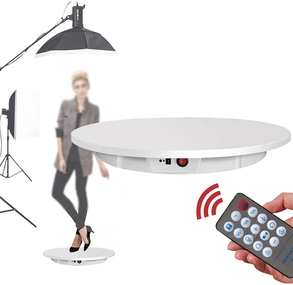 Telecomando 60 Cm Espositore Rotante Regolabile 360 Gradi 100 KG Giradischi Rotondo Fotografia In Studio Accessori Di Ripresa White