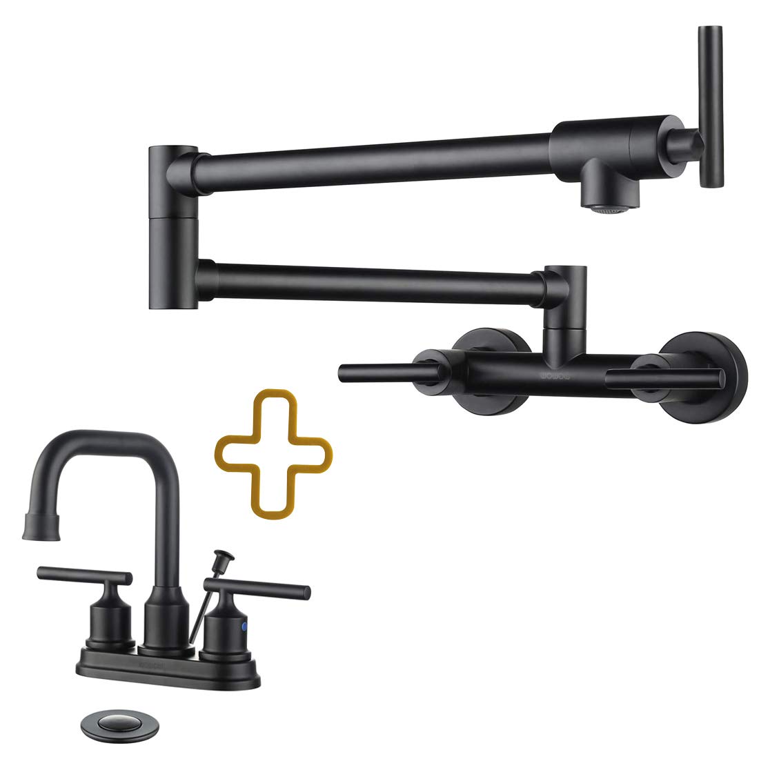 Jnfidosr Black Pot Filler Faucet For Both Hot Cold Water Folding Kitchen Faucet And Bathroom Faucet 4 Inch