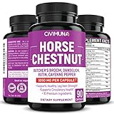 CIVIMUNA Horse Chestnut Capsules 5050mg - Horse Chestnut, Butcher's Broom Root, Cayenne Pepper - 3 Months Supply