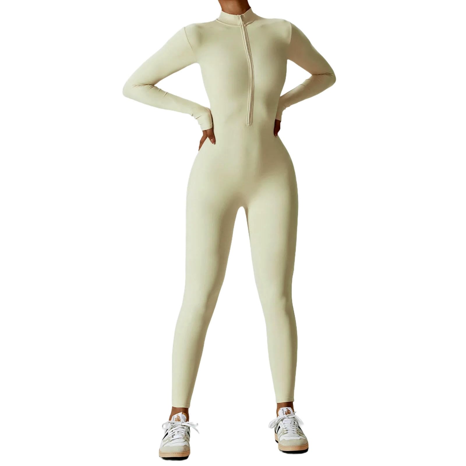 WANGSHUO Legginsy dla kobiet Uk Kombinezony damskie Jednoczęściowe Zipper Długi rękaw Zestaw do jogi Siłownia Push Up Odzież do ćwiczeń Fitness Body Sportswear Tracksuit Tracksuit Tracksuit