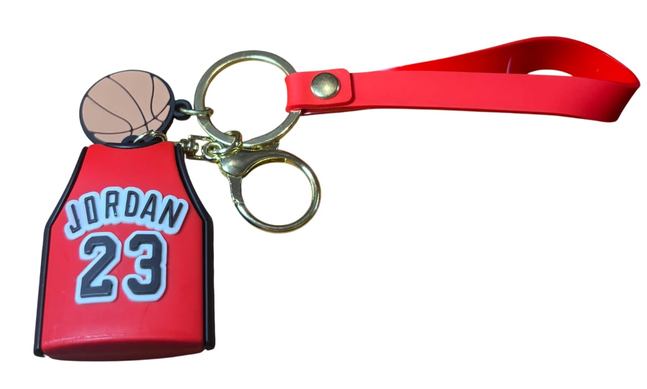 Generico Portachiavi bulls compatibile NBA maglia jord giocatore basket con laccio sport gadget accessorio zaino idea regalo uomo donna bambino