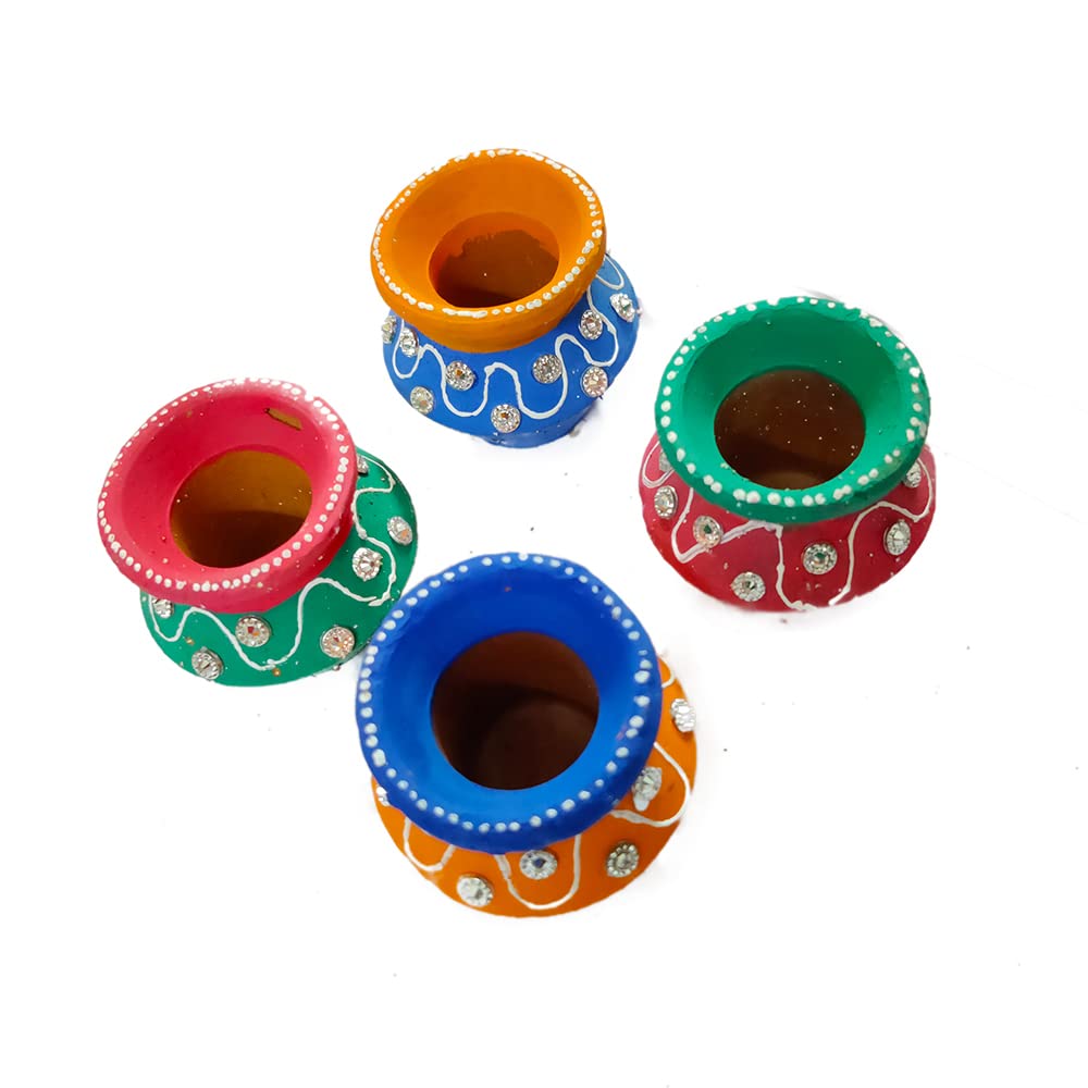 Avanti Creation Decorative Clay Matki Diya for Floor Decoration Terracotta Decorative Diya Diya Deepak for Puja Mitti Diya Pack of 4 (B09JD8ZCR6) Amazon Price History, Amazon Price Tracker