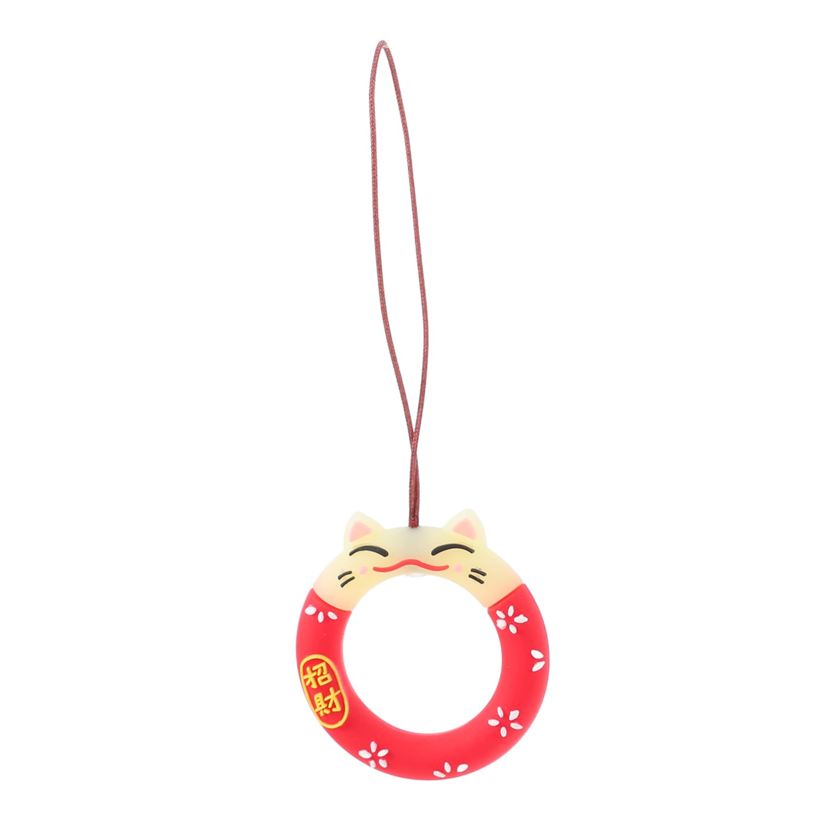 OSALADI3pcs Cartoon Ring Finger Ring Phone Lanyard Phone Hanging Lanyard Anti- Fall Phone Rope Beckoning Cat Keychain Beaded Phone Chain Usb Lanyard Silica Gel Strap Kt Men and Women