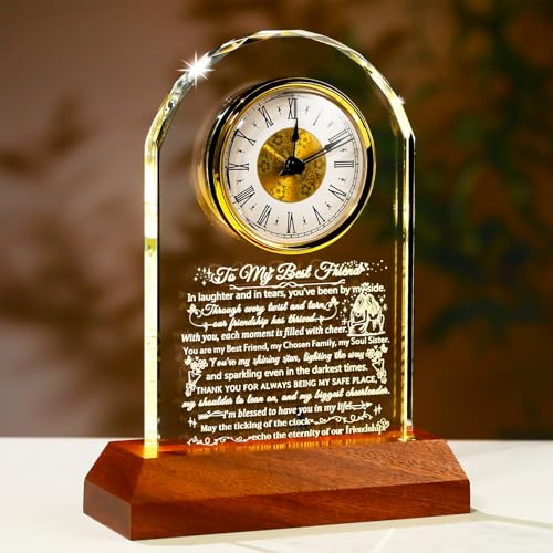 Ornalrist Best Friend Birthday Clock Gifts for Women - Friendship Gifts for Women Glass...