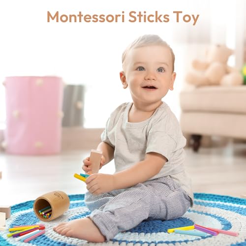 Image of Montessori Color Sorting Toy, 11‑Color Montessori Sticks for Toddlers 1-3
