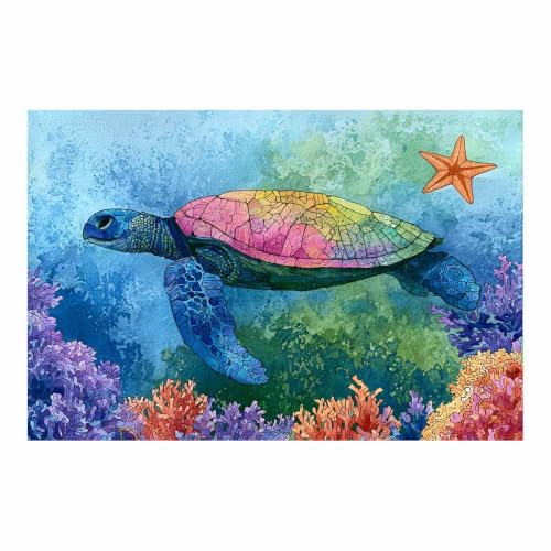 Peinture tortue océan PUQAAEO pour raviver un mur de salon blanc vide