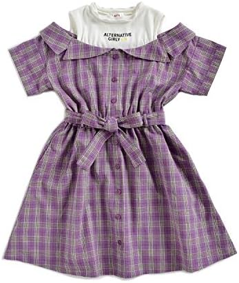 Amazon アルジー フリル リブ ドッキング ワンピ ワンピース Fo 子供服 キッズ 女の子 ジュニア S 145ー155cm ラベンダー Lv ワンピース チュニック 通販