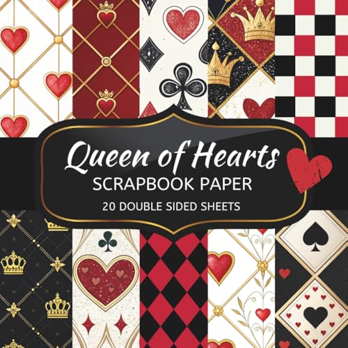 Queen of Hearts Scrapbook Paper: 20 Sheets Double Sided Color, Decoupage, Junk Journal & DIY Projects, Decorative Craft Paper Pad for Scrapbooking image 2