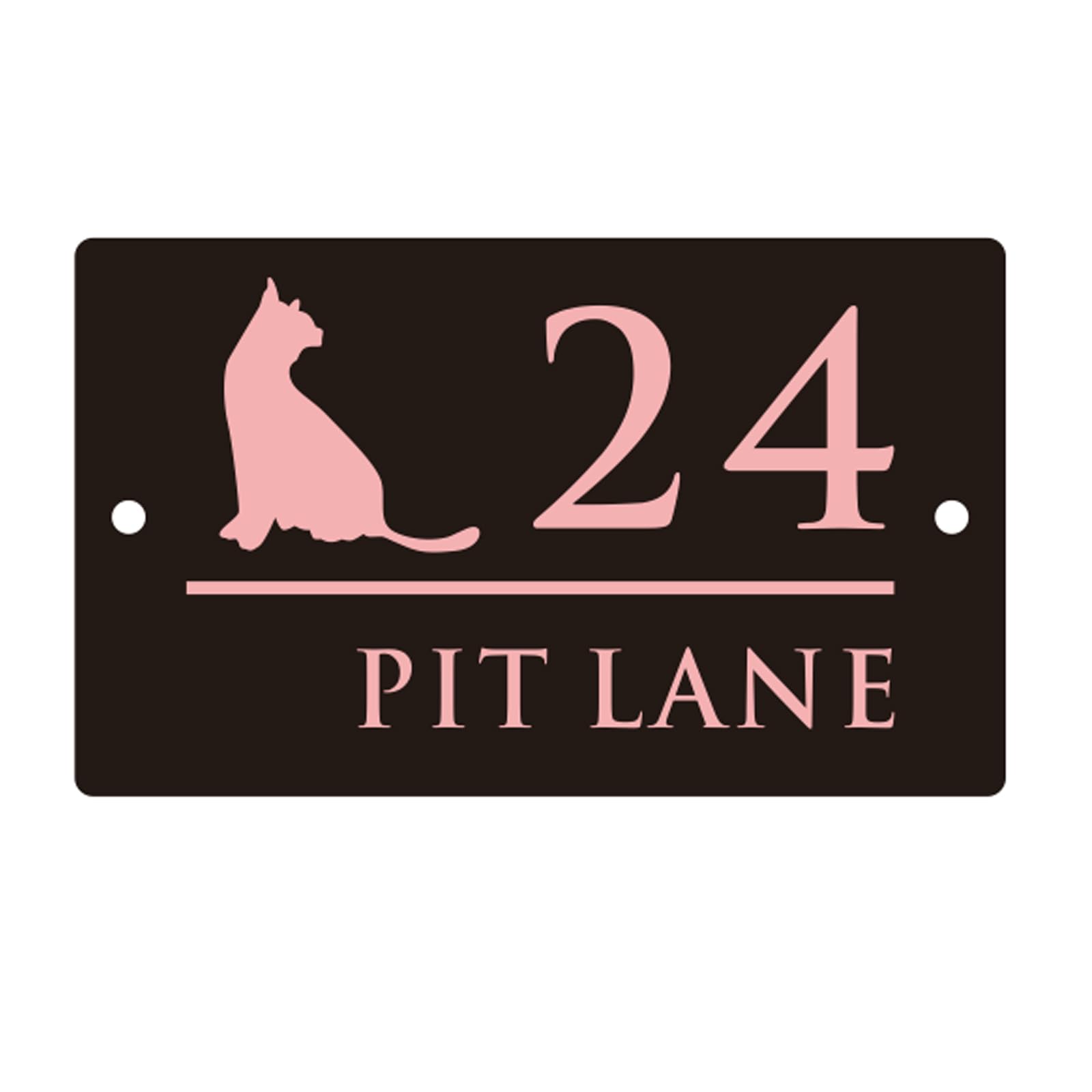 Personalized Outdoor House Numbers Plate Cat House Sign Customized 3D Door Sign Modern Acrylic House Number Plaque Laser Cut Home Number Gift (Black Rose,30x18cm)