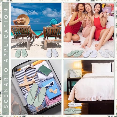 Image of Zoooyawn 24 Pairs Wedding Party Favors Flip Flops Bulk Wedding Sign for Guest