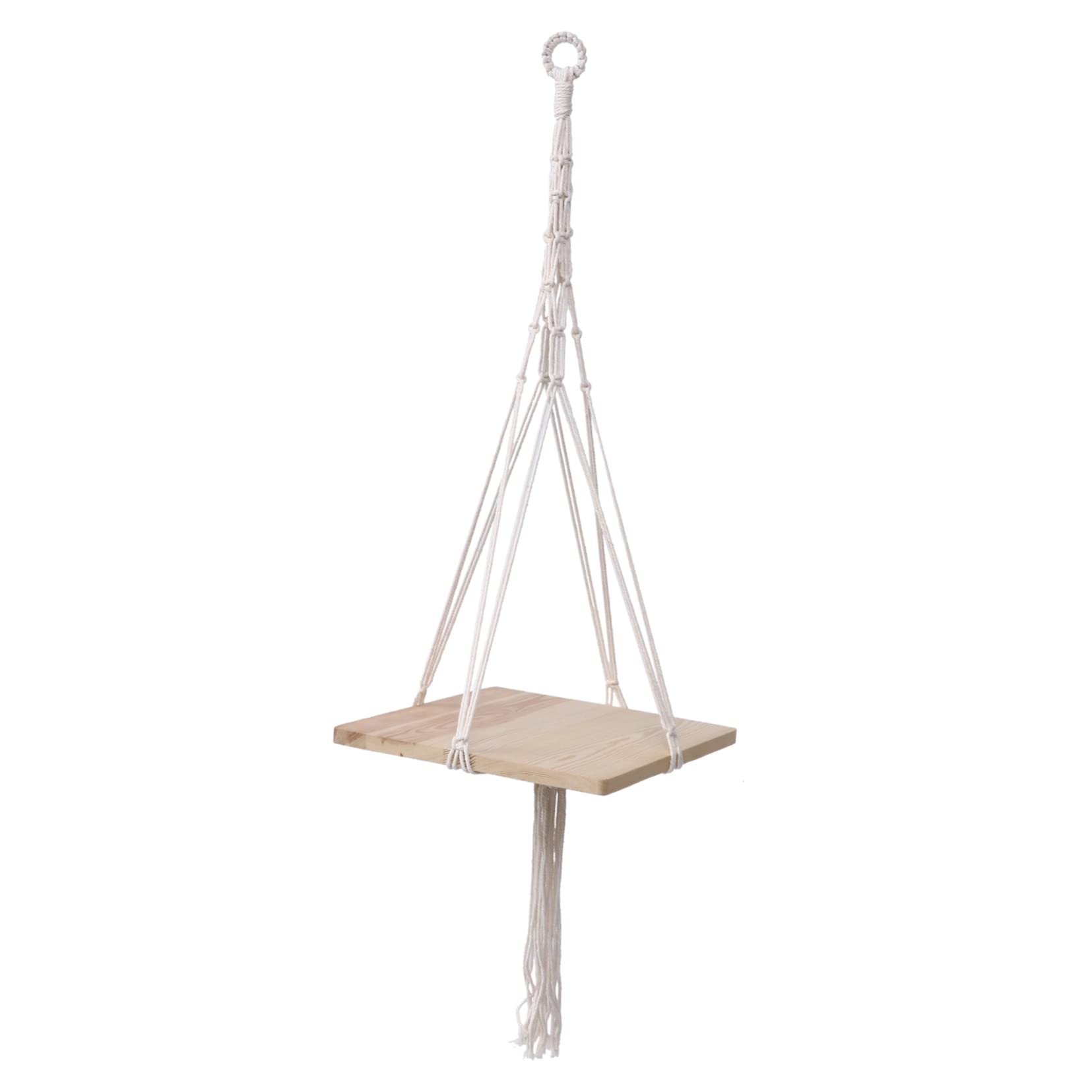Porte-Fleurs Suspendu Macramé Naturel Support Tressé pour Plantes Intérieur Et Extérieur Décoration Élégante pour Balcon Et Jardin