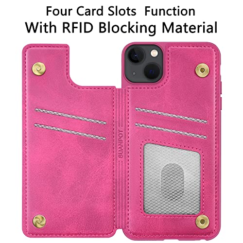 Funda iPhone 14 con bloqueo RFID anticaída SUANPOT protectora de tarjetas 6