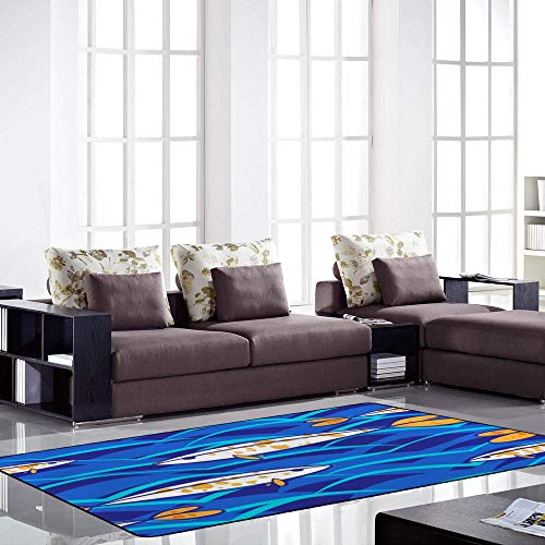 Tapis vagues d'eau bleu idéal pour apaiser votre espace salon