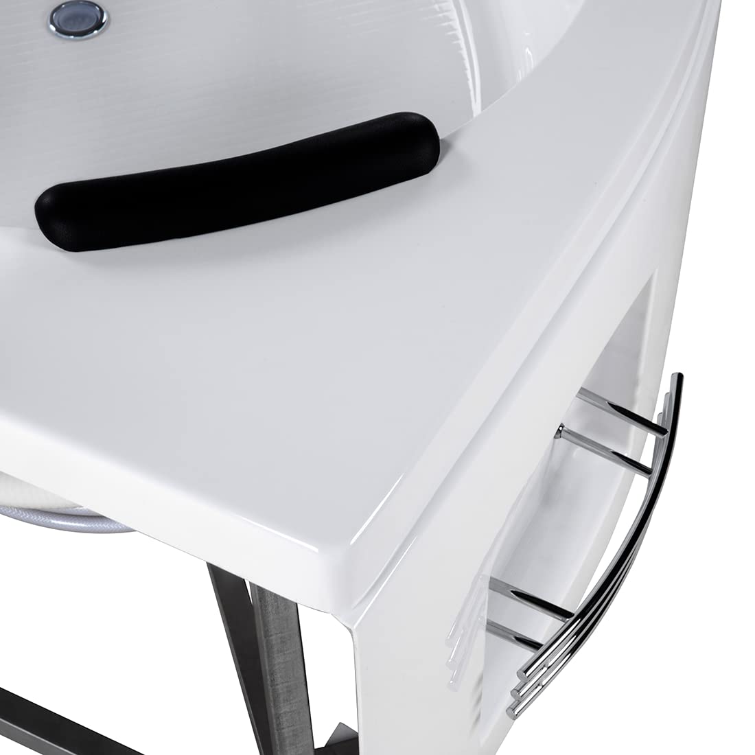 Bain à Remous Baignoire Balnéo d'Angle Moderne en Acrylique Blanc 144 cm avec Hydromassage et Lumière LED et Surface Vitrée pour 2 Personnes Beliani