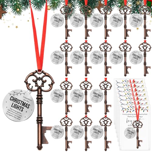 Landical 24 Sets Christmas Coworker Gift Xmas Tree Ornament Key