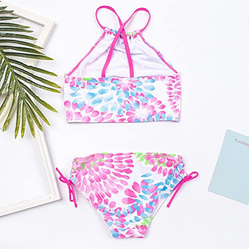 Kids Girl Floral Tankini Two Piece Flower Swimsuit Set Swimming Suit Bathing Suits Print Bathing Suits Beach Swimwear4