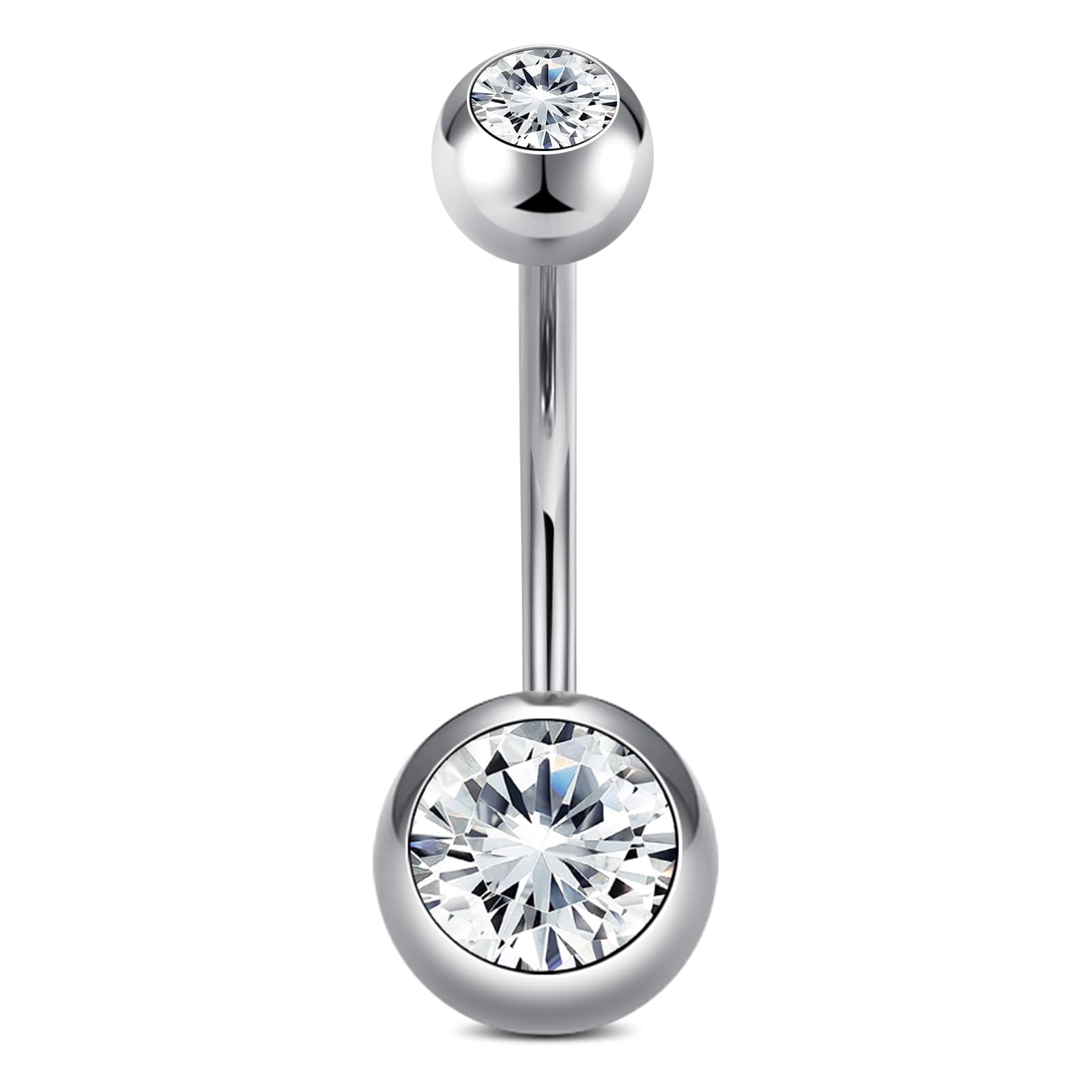 AceFun Piercing ombligo Titanio oro plata 6mm 8mm 10mm 12mm 14mm Piercings de banana acero quirurgico mujeres 1 pieza 14G Piercing ombligo G23 Barbell Bijoux Anillos — view 2