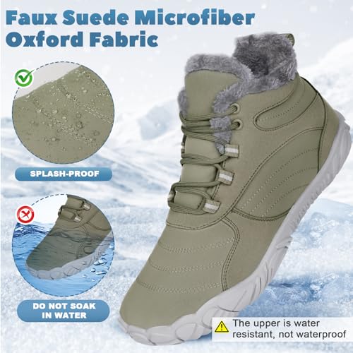 Image of Hike Footwear Barefoot Shoes Mens Womens, Winter Wide Toe Barefoot Hiking Shoes Boots, Non-Slip Waterproof Outdoor Running Boots Sneakers for Women Men