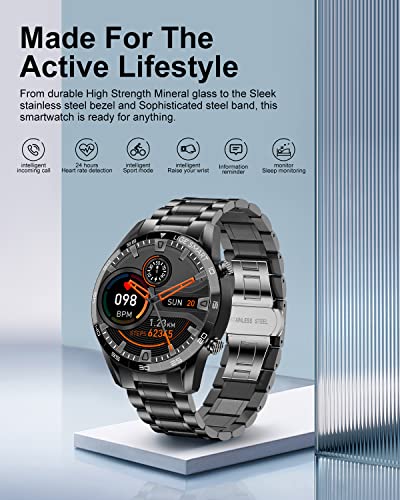 Smartwatch für Herren mit Telefonfunktion,1,32" Zoll HD Farbdisplay Armbanduhr Pulsmesser Schlafmonitor Schrittzähler,Fitness Tracker 20 Sportmodi Smartwatch für iOS Android - Image 7