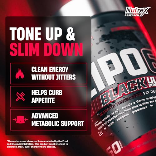 Nutrex Research Lipo-6 Black Ultra Concentrate | Thermogenic Energizing Fat Burner Supplement, Increase Weight Loss, Energy & Intense Focus |Capsule, 60Count - Image 3