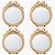 Threehoney 2 Pack Small Vintage Gold Mirror 4.1" Round Portable Bow Mirror for Women Make up Dressing Bedroom Table Decoration