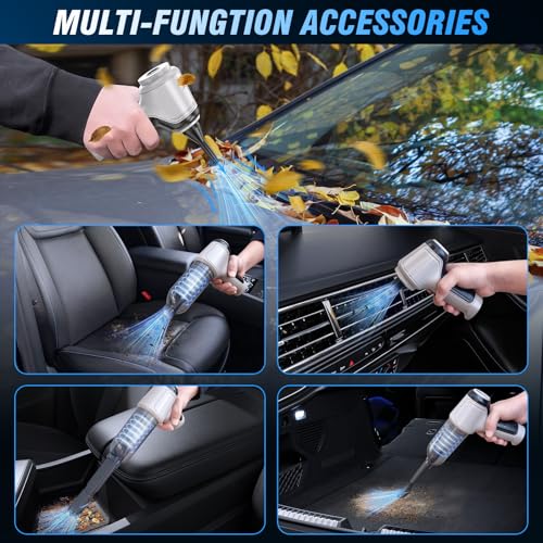 Handheld Car Vacuum Cleaner, 15000Pa Vacuum Cleaner and Air Duster, 120W High Power Wet and Dry Handheld Car Vacuum Cleaner with Multi-Nozzles for Car, Pet, Office, Home Cleaning
