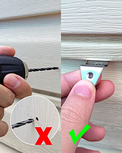 NACETURE Vinyl Siding Hooks - Vinyl Siding Clips for Hanging Outdoor Decorations for Patio for Horizontal Vinyl Siding with Gaps Mount Home Security Camera (6) - Thumbnail 6