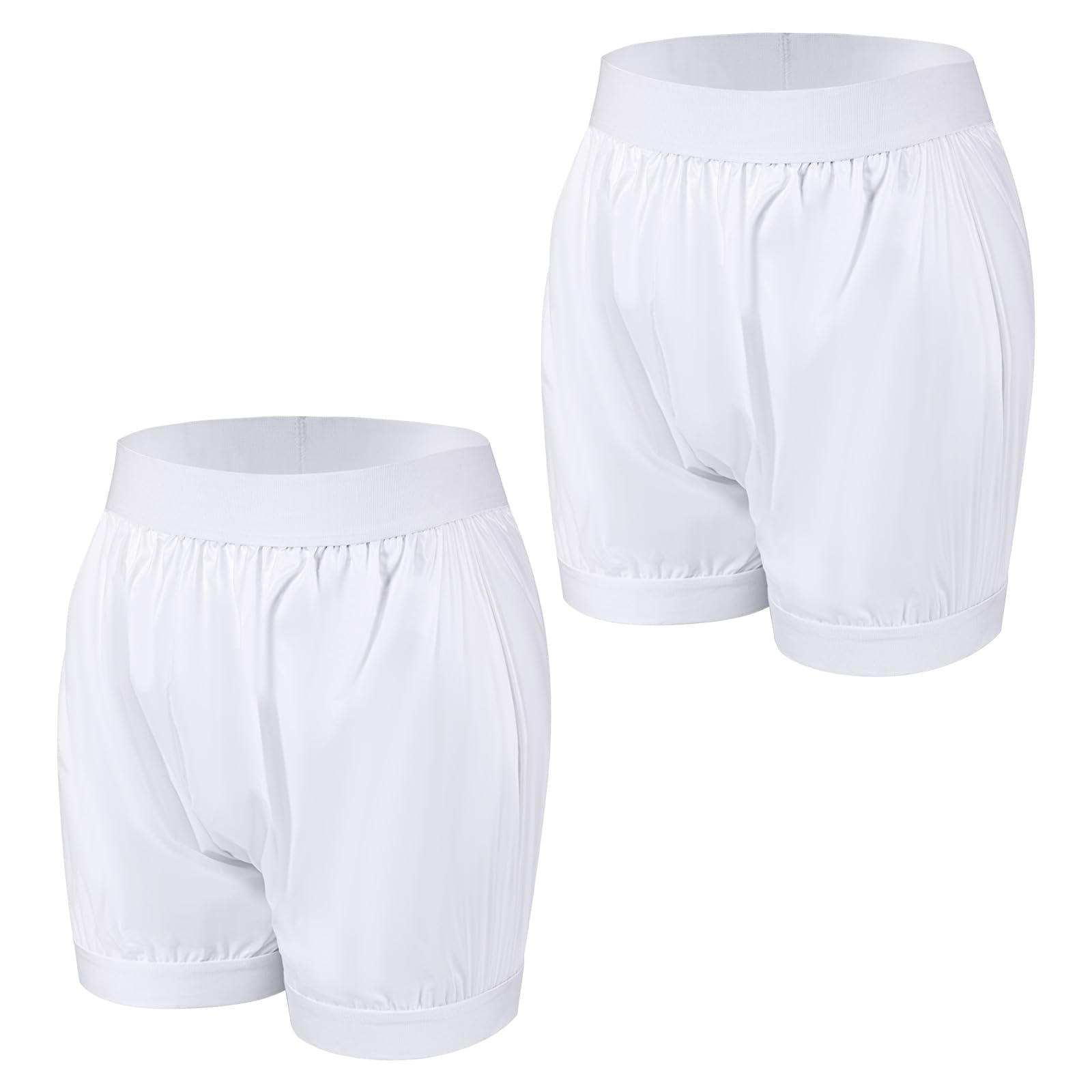 Carer 2 Pcs Adult Diapers Covers for Incontinence Washable Leakproof Boxer Briefs Reusable Waterproof Incontinence Underwear Unisex White S