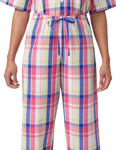 Image of HUE Women's Summer Vacation Pajama Separates, Soft, Whimsical Print Pjs with Tropical Beach Themes, Flip Flops, Cocktails