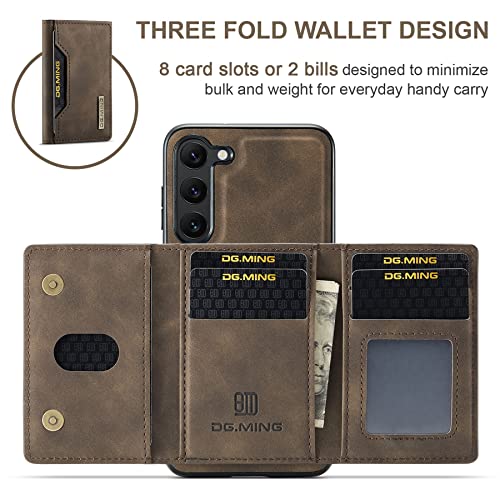 Funda Samsung S22 de piel antirrobo con tarjetero extraíble color caqui 2