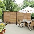 Backyard Discovery 8' x 6' Cedar Wood Outdoor Privacy Screen Wall Add-On Kit with Aluminum Posts, Easy Assembly, Decorative Privacy Fence Panel for Secluded Deck, Patio, Balcony, Terrace, Hot Tub