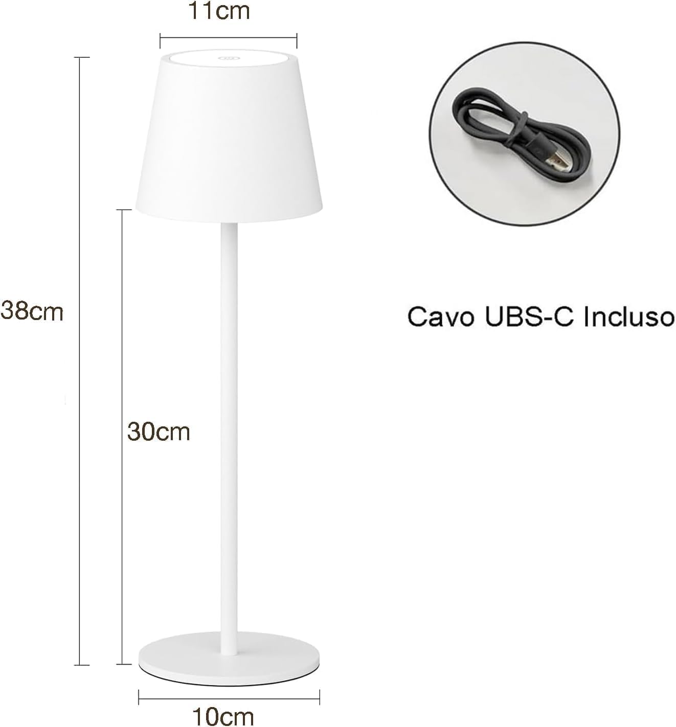 081 Store - 6 PEZZI LAMPADA DA TAVOLO SENZA FILI RICARICABILE BIANCHE, LAMPADA DA TAVOLO LED DIMMERABILE E CON 3 TONALITà DI LUCE, DIMMERABILE 3000-65000K ED IMPERMEABILE IP54