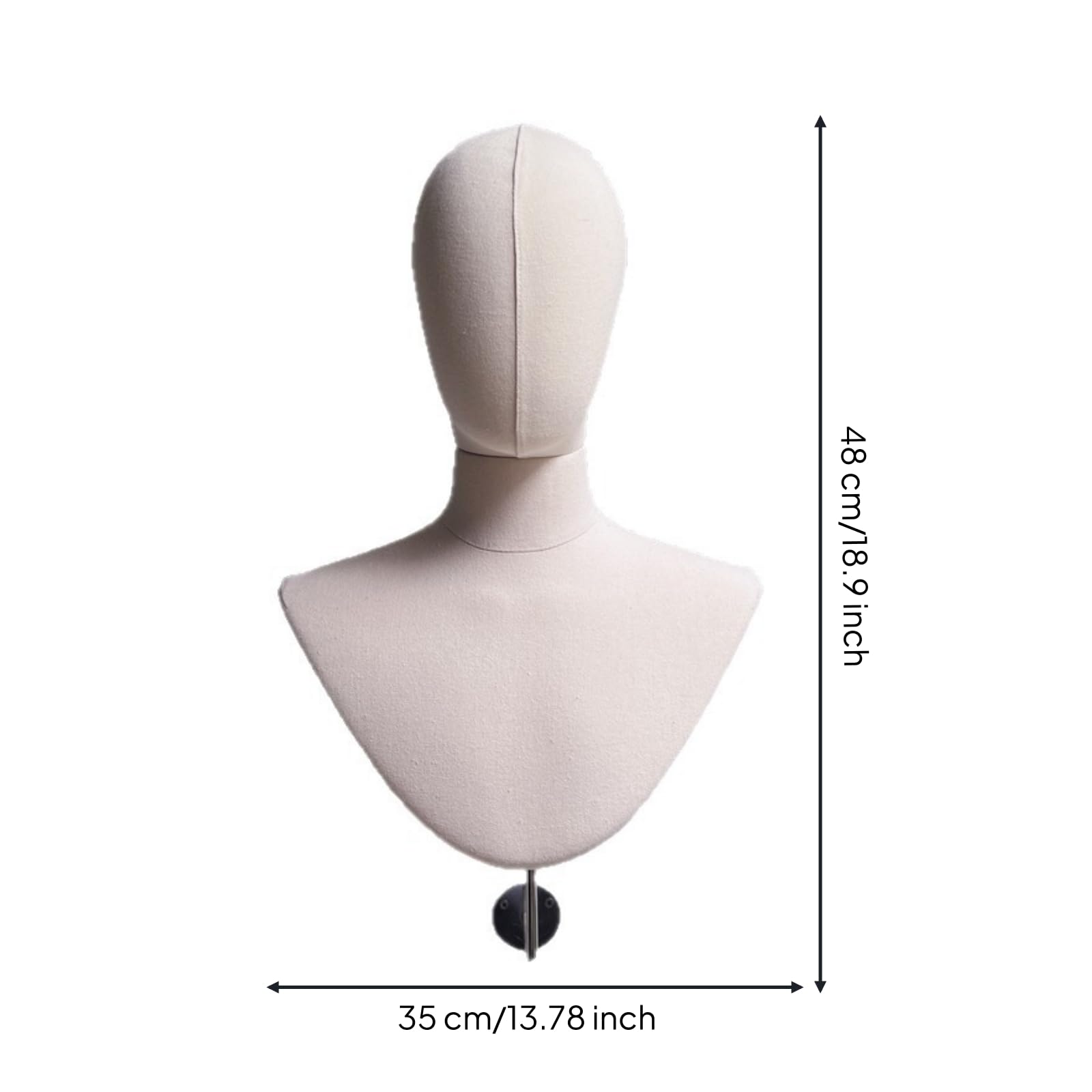 Soporte de Exhibición de Pared Cabeza de Maniquí Busto de Pared Gancho Metálico Manera de Tela Base Compacta y Estable , Style to 1