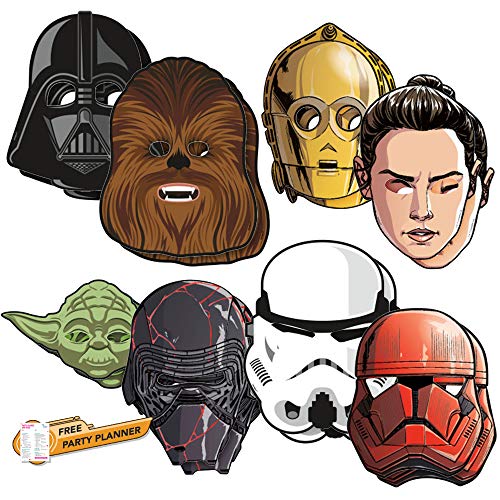 Unique Star Wars Mask Bundle | 16 Count Movie Themed Masks | Kids Birthday Party,Halloween, Dressup, Officially Licensed by Unique Unique Star Wars Mask Bundle | 16 Count Movie Themed Masks | Kids Birthday Party,Halloween, Dressup, Officially Licensed by Unique