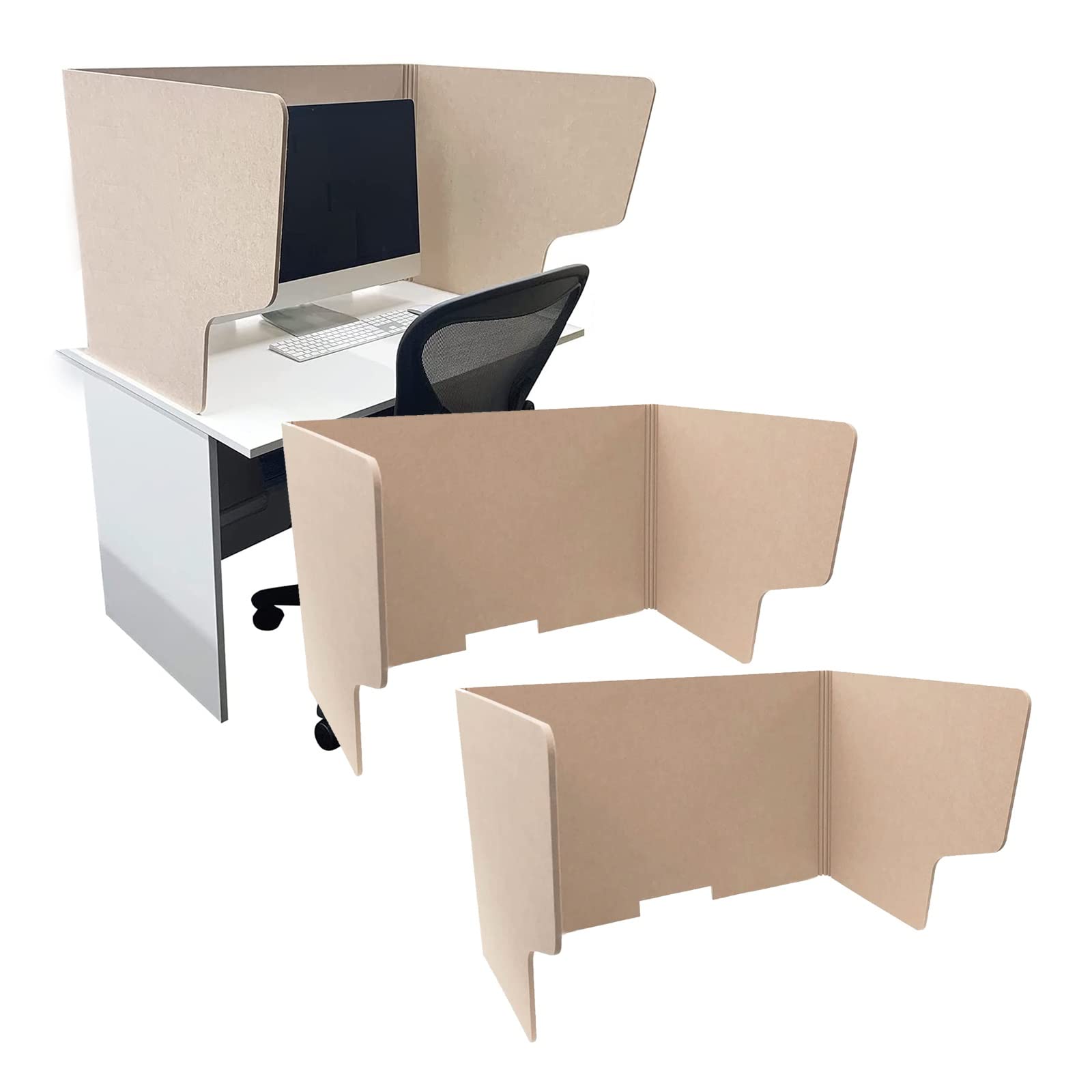 THKSGIV Acoustic Desk Divider, 60-100 cm Freestanding Soundproof Partition Walls, 2-Piece Classroom Privacy Panels Reduce Noise & Visual Distractions for Students