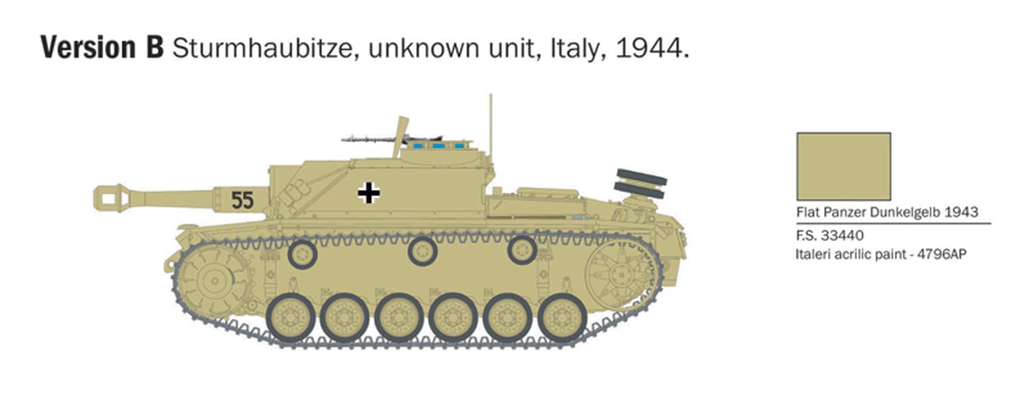 Italeri 25756 1:56 Sd.Kfz. 142/1 StuG III - Modellismo, kit da costruzione, modellismo da pavimento, fai da te, hobby, incollaggio, kit in plastica, fedele ai dettagli, non verniciato