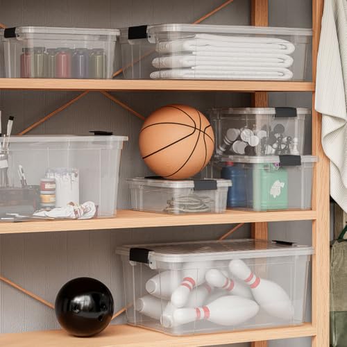 Image of Superio Storage Bins with Lids- 2 Pack, 21 Qt Clear Boxes for Organizing, Stackable Plastic Containers- BPA Free, Non-Toxic, Odor Free, Organizer for Home, Office, Dorm