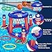 American Flag Pool Toys Games for Kids Adult 2-in-1 Floating Basketball Hoop Inflatable Cross Ring Toss Games Set Summer Swimming Pool Water Games Toys