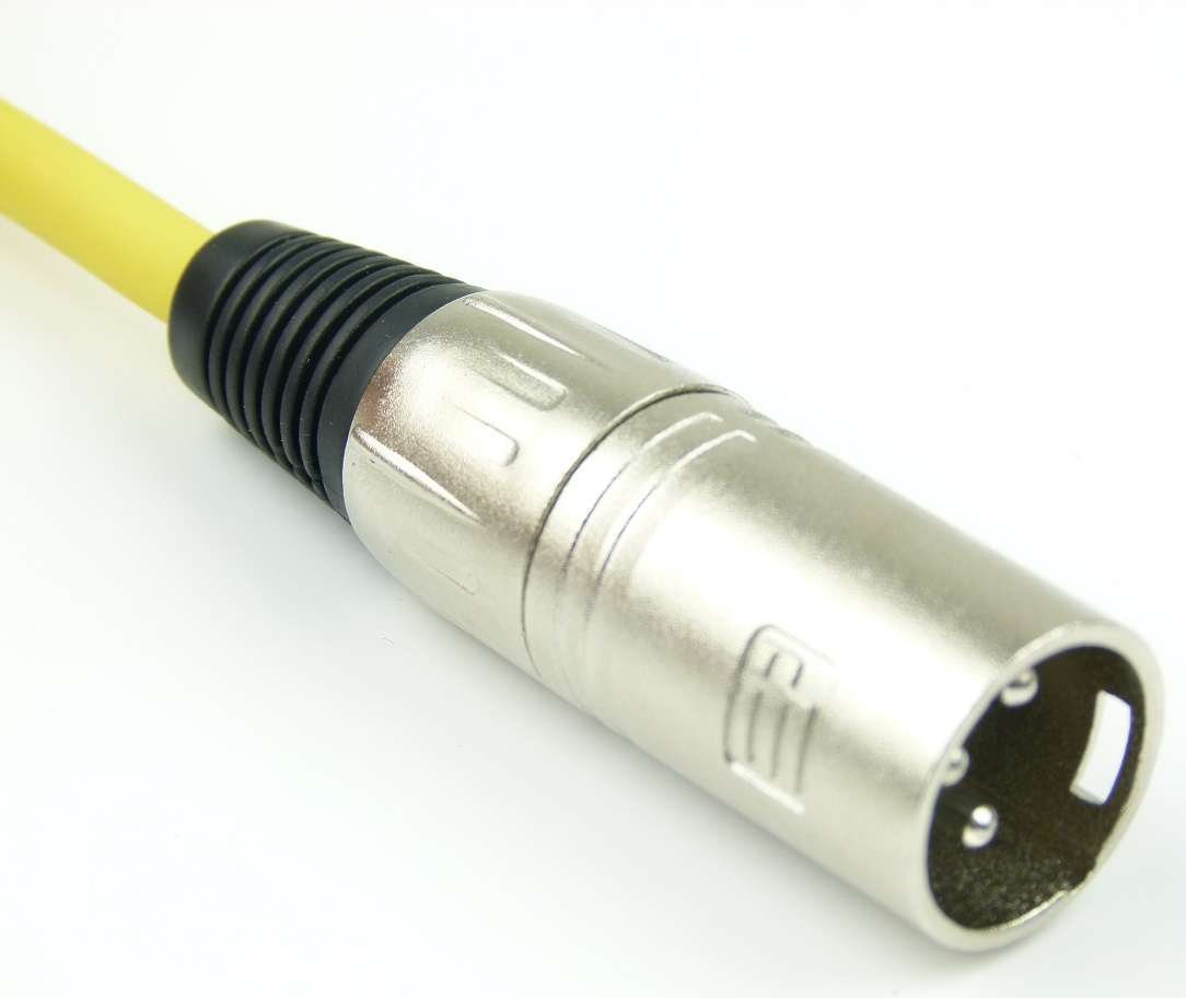 Adam Hall Cables 10 Stück K3MMF0050YEL Mikrofonkabel XLR female auf XLR male DMX Audio Kabel 3 pol polig (0,5 m, Gelb, 10)
