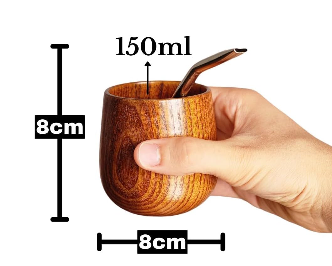 Taza Mate Argentino Tradicional Hecha de Madera de Bambú Natural, Mate con bombilla, Mate madera, Bambu mate, Set Mate Argentina, Handmade