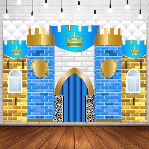 Ayayiya Royal Prince Birthday Backdrop Kids Medieval Knight Castle Party