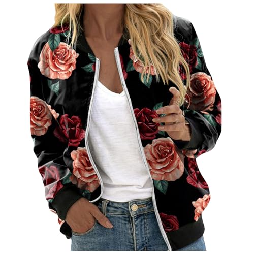 Veste décontractée femme motif floral vêtement de loisirs à col montant