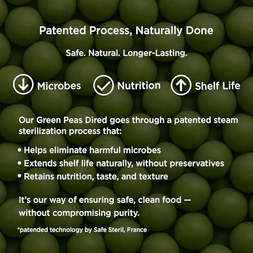 Image of Pure & Sure Organic Green Peas (Matar) Dry 500G | 100% Natural Hara Matar, Vatana | Unpolished & Unadulterated | Healthy and Rich in Fiber & High Protein| Steam Sterilized