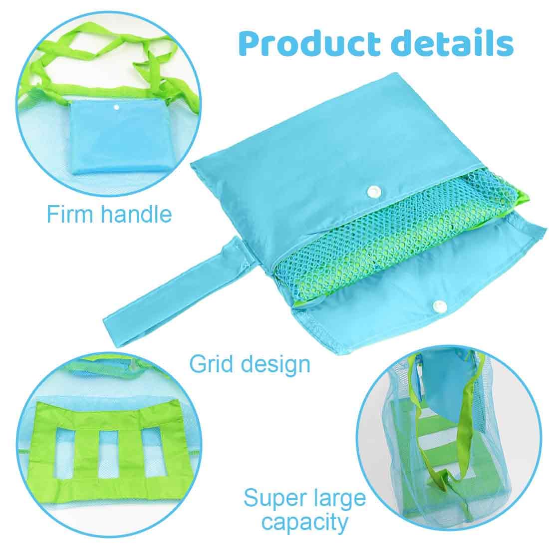 Borsa da Spiaggia, Porta Giochi Bambini, Grande Borsa Lunga Durata per Sabbia Nuotare e Piscina e Deposito Giocattoli Bambini da Sabbia e Acqua