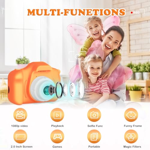 Kids Camera for Boys Girls, Kids Selfie Camera for 6 7 8 9 Year Old Boys Girls, Children Digital Video Camcorder Camera, Christmas Birthday Gifts for Kid Toddler Toys with 32GB SD Card