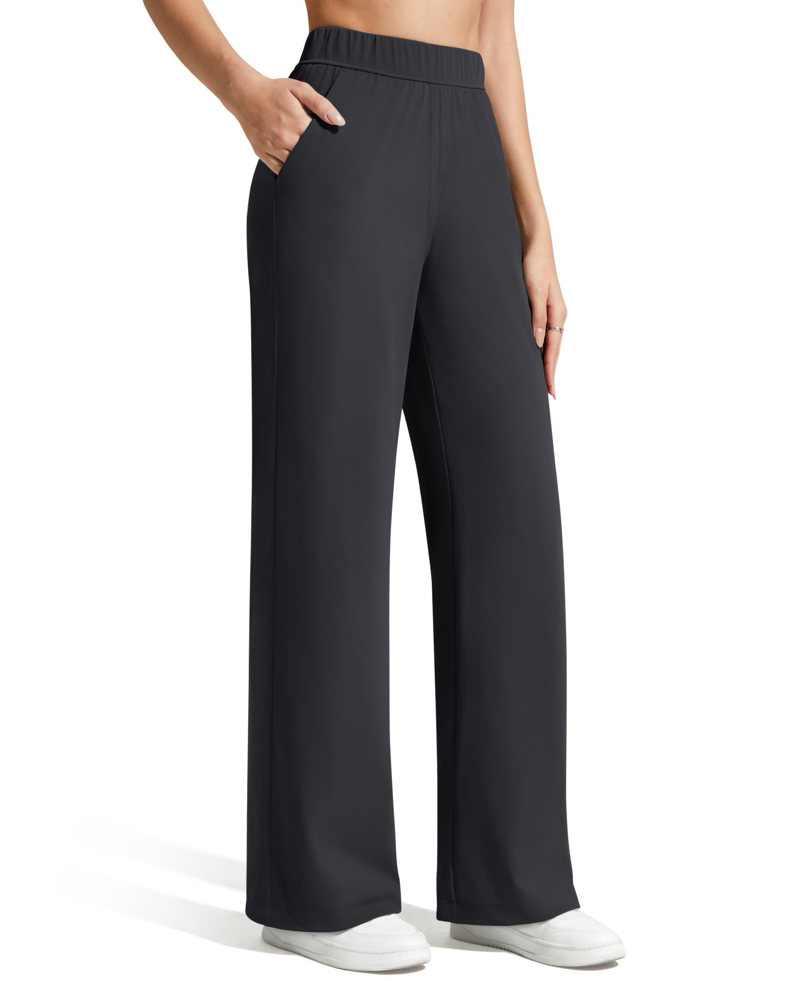 G4Free ShiftReady Women's Yoga Dress Pants with Pockets Wide Leg Work Pants Dressy Casual Trousers