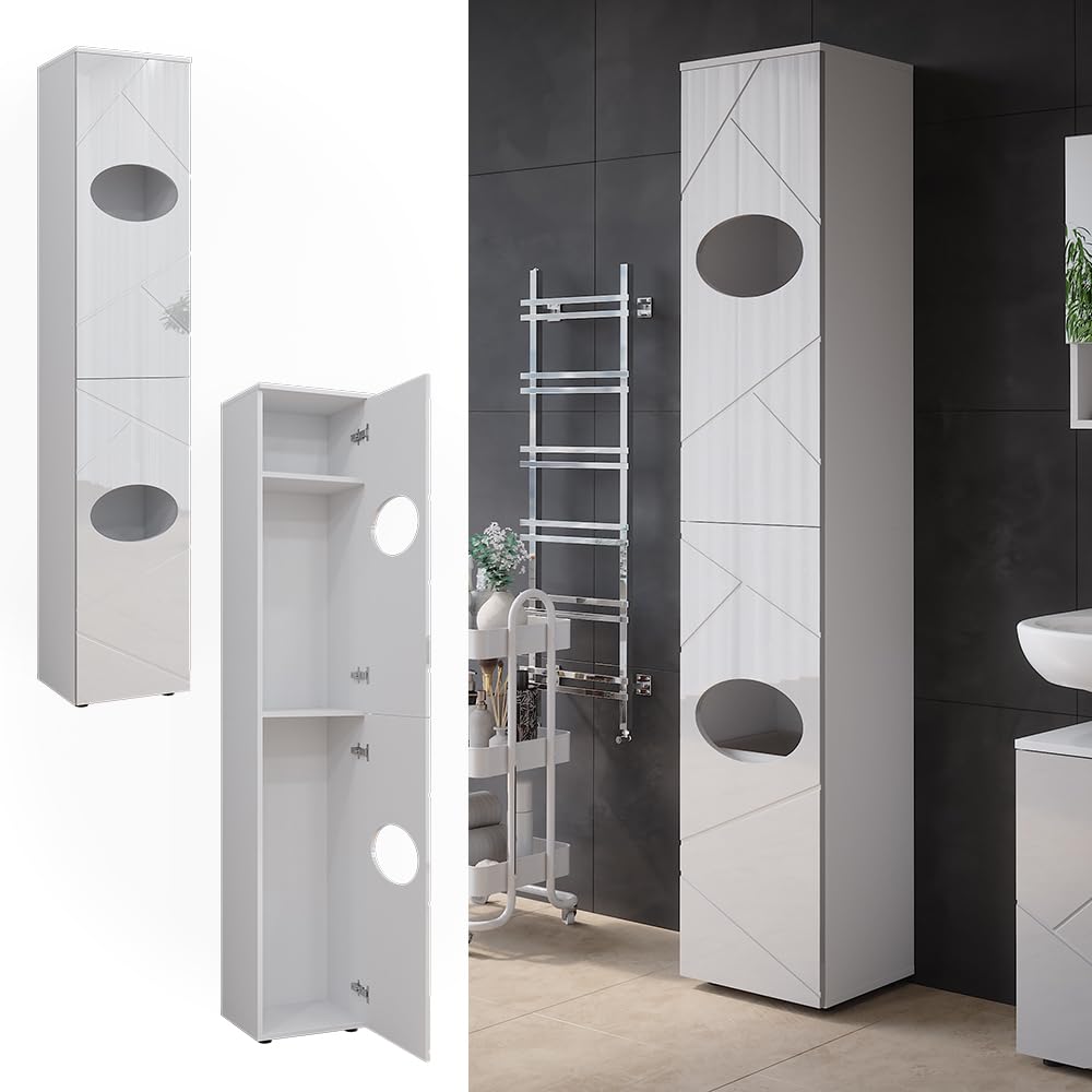 Vicco Wäscheschrank Irma, Weiß, 37.2 x 192 cm